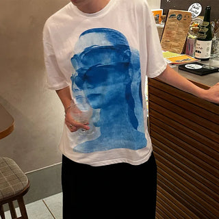 Silhouette print short-sleeved T-shirt