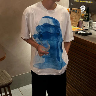 Silhouette print short-sleeved T-shirt