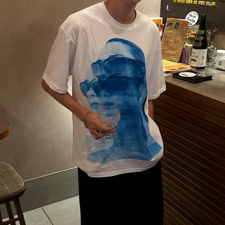 Silhouette print short-sleeved T-shirt