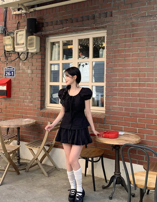 [Includes inner shorts] Frill tiered skirt