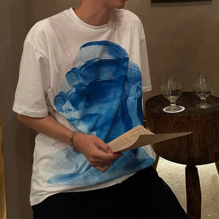 Silhouette print short-sleeved T-shirt
