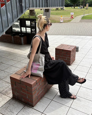 Dot Linen Mix Easy Pants