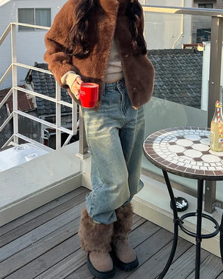 Slash Off-Shoulder High-Gauge Long Knit