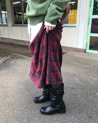 Buckle Shirring Mid-Calf Boots