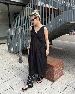 Dot Linen Mix Easy Pants
