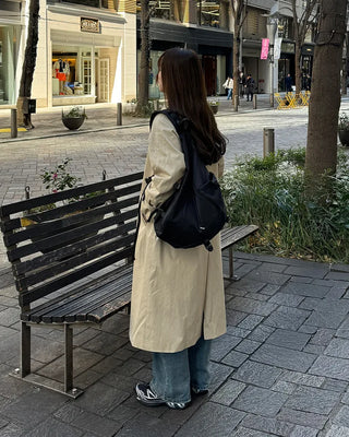 Single-breasted long trench coat