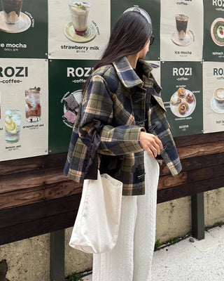 Black Ribbon String Point Cotton Bag