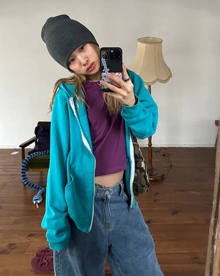 Shoulder seam semi-cropped half T-shirt