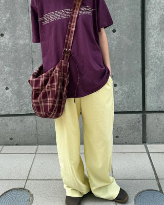Checked Ribbon Shoulder Bag