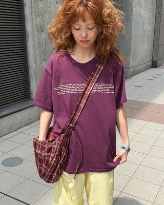 Checked Ribbon Shoulder Bag