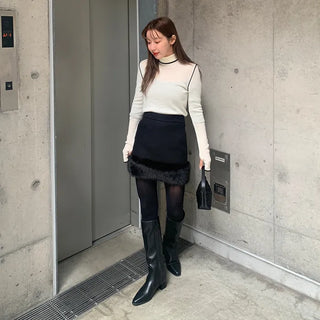 Hem fur mini skirt