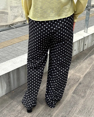 Dot Linen Mix Easy Pants