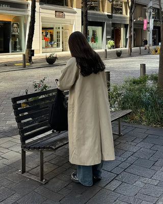 Single-breasted long trench coat