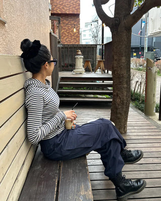 Slim Border Hooded Long Sleeve T-Shirt