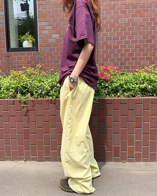 Nylon pants with string waist