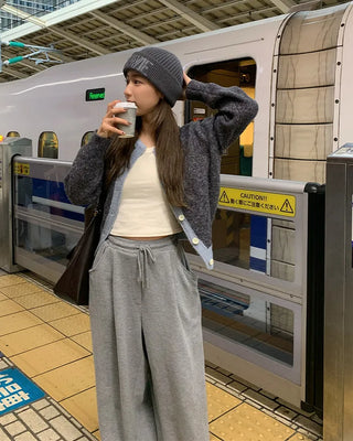 Two-tone round cardigan