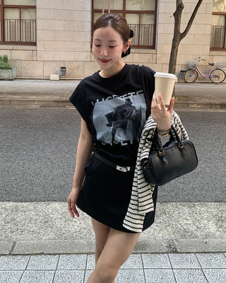 Belt set basic mini skirt