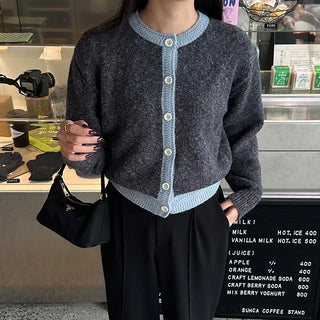 Two-tone point round cardigan