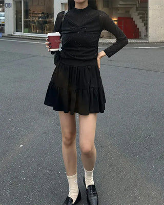 Mini tiered skirt
