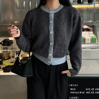 Two-tone point round cardigan