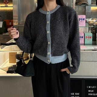 Two-tone point round cardigan
