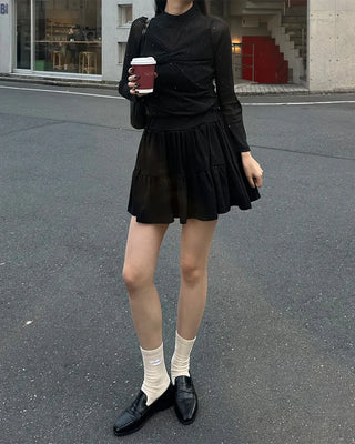 Glitter sheer top