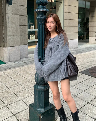 Bust eyelet point knit