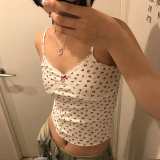 Flower Camisole Cardigan Set