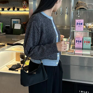 Two-tone point round cardigan