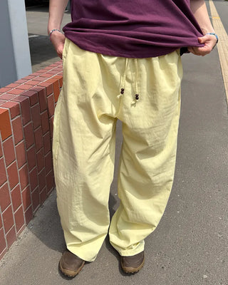 Nylon pants with string waist