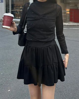 Mini tiered skirt