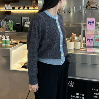 Two-tone point round cardigan