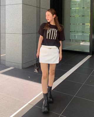 Belt set basic mini skirt