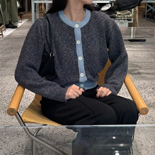 Two-tone point round cardigan