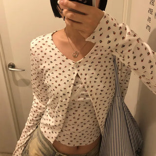 Flower Camisole Cardigan Set