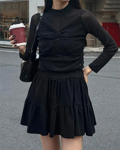 Glitter sheer top