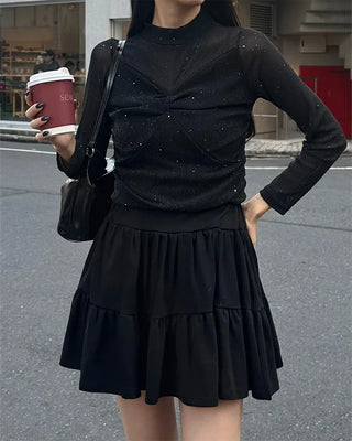 Mini tiered skirt