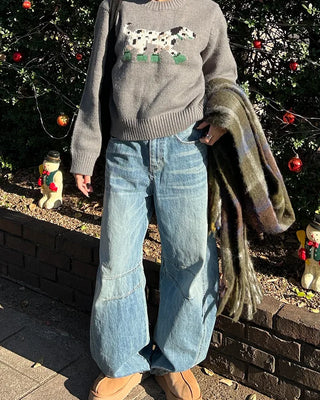 Double Yoke Point Wide Outseam Jeans