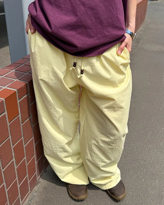 Nylon pants with string waist