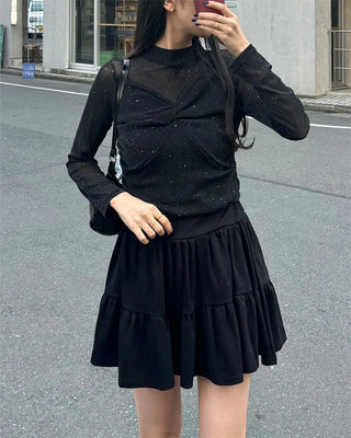 Mini tiered skirt