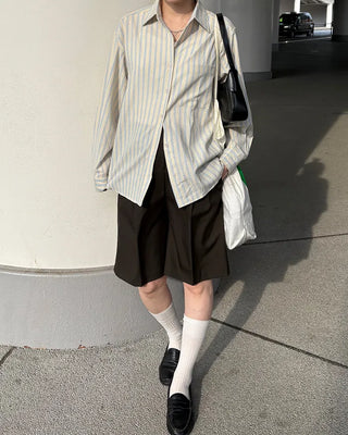 Waistband with elastic back pleats, slacks, half-pants