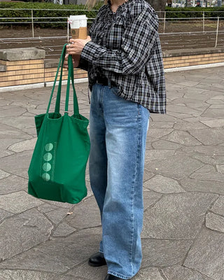 Low-waisted wide-leg denim pants