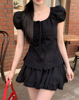 [Includes inner shorts] Frill tiered skirt