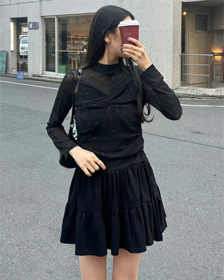Mini tiered skirt
