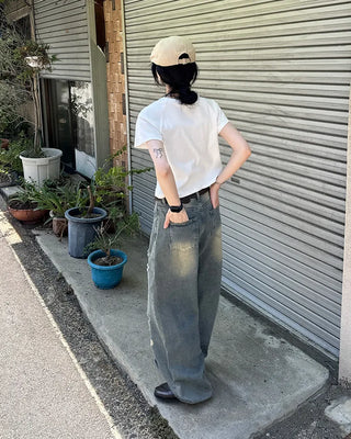 Vintage distressed denim pants