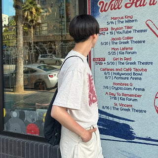 Vintage print short-sleeved T-shirt