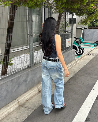 (Unisex) Unique Double Hip Pocket Jeans