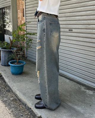 Vintage distressed denim pants
