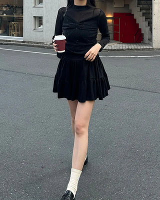 Mini tiered skirt
