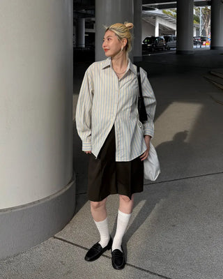 Waistband with elastic back pleats, slacks, half-pants